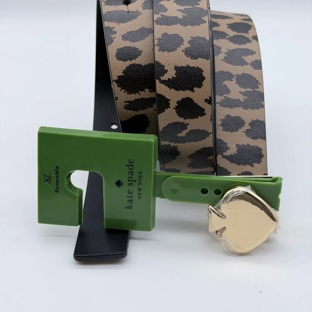 NWT Kate Spade Reversible Calf Leather Animal Print Belt XL